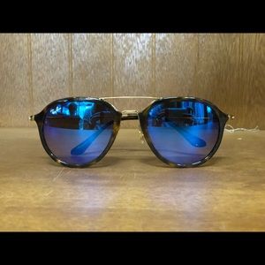 Reflective Blue Lens Tortoise Ray-bans